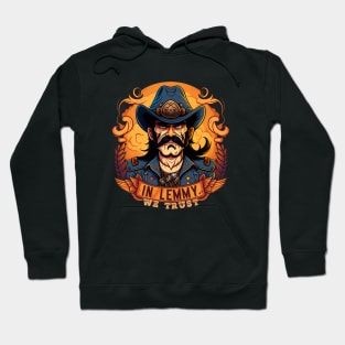 "In Lemmy We Trust" - Cartoon Design Featuring Lemmy Kilmister Hoodie